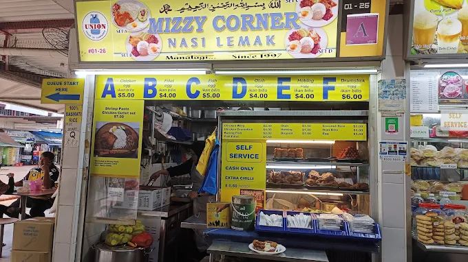 Mizzy Corner Nasi Lemak - 13 Port Nasi Lemak Singapore Paling Sedap dan Popular Mizzy Corner Nasi Lemak